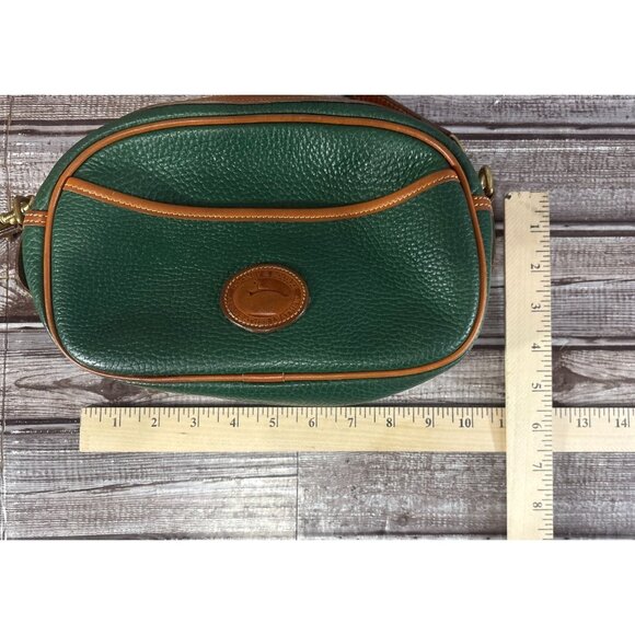 Dooney & Bourke Kilty All Weather Pebbled Crossbody Bag color green tan vintage - Picture 8 of 9